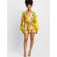 Fulgor Jumpsuit 'Macacão Celina em Seda Floral Vibrante'  mezcla de colores
