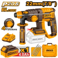 Ingco Martillo Combinado Li-ion 20 V 2,0j Crhli202081 + Batería 4 Ah + Cargador