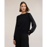 Motivi - Jersey de mujer de viscosa con mangas de raso ajuste regular sin cierre.