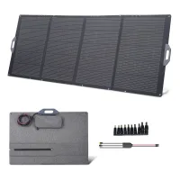 Mophorn Placa Solar Plegable 400w, Panel Solar Monocristalino Portátil, Alta Eficiencia Del 24%, Con Cable Mc4 Y Adaptador De Conector, Resistente Al Agua Ip67, Compatible Con Estaciones De Energía