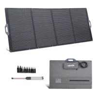 Vevor Placa Solar Plegable 400w, Panel Solar Monocristalino Portátil, Eficiencia 24%, Con Cable De Mc4 Y Adaptador De Conector, Ip67 Impermeable, Compatible Con Estaciones De Energía Acampada Viajes