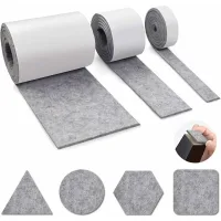Patins De Feutre Auto-adhésifs, 3 Rouleaux De Feutre Auto-adhésif Pour Meubles (100 Cm 10 Cm + 100 Cm 5 Cm + 100 Cm 2 Cm) Couper N'Importe Quelle Forme, Gris
