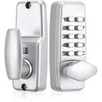 Verrou De Porte À Code Numérique - Chromé - Étanche - Bouton De Verrouillage À Combinaison - Sans Clé - Silver