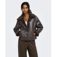 jdy - Chaqueta de mujer reversible con cuello solapa.