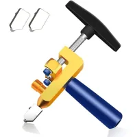 (azul) cortador multifuncional 2 en 1 para azulejos de cerámica y vidrio, herramienta portátil de mano para cortar azulejos de cerámica, azulejos esm