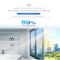 (500 cm x 50 cm) lámina opaca bidireccional, lámina de control solar, adhesivo para vidrio