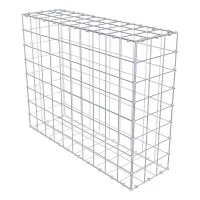 Gavión de acero galvanizado 100x80x30cm (lxaxp), malla 10 x 10cm, anillo en espiral, jaula metálica para muro o jardín
