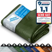 Lona impermeable de protección 140 g/m² verde 6 x 10 m
