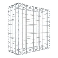 Gavión de acero galvanizado 100x100x40cm (lxaxp), malla 10 x 10cm, espiral, jaula metálica para muro o jardín
