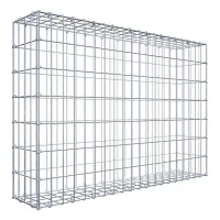 Gavión de acero galvanizado 100x70x20cm (lxaxp), malla 5 x 10cm, anillo en c, jaula metálica para muro o jardín