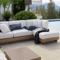 Azulejo de piso real sand para exterior 100 x 100 cm sp. 2cm rectificado - efecto piedra r11