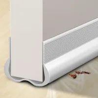 Burlete para puertas, 93 cm, recortable, para la parte inferior de la puerta, aislante térmico y acústico (blanco).