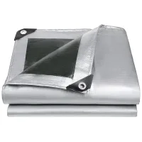 Funda impermeable de 4 m x 6 m (grande). tejido impermeable de color plateado, ideal para muebles de jardín y acampada en autocaravana.
