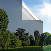 Lámina adhesiva unidireccional para ventanas, lámina de privacidad, parasol, antirreflejos, adhesivo electrostático anti-uv (60x200cm)