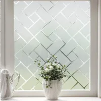Película para ventanas con efecto esmerilado: protección uv, película autoadhesiva estática, removible sin pegamento, 75 x 200 cm (sku del producto: 9