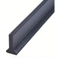 1 paquete de tiras de retención de agua para cuarto de ducha en forma de t, rodapié plegable impermeable, 1m x 1,6mm x 30mm, negro