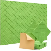 Paneles fonoabsorbentes autoadhesivos alta densidad pared puerta verde 30x30 cm generique