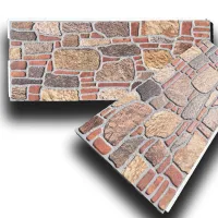 Exterior - panel interior de styrofoam y piedra mixta 120x50cm espesor 4cm 'con juntas'.