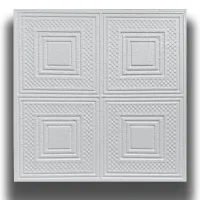 10 o 20 m² (40 u 80 piezas) de panel decorativo de techo de poliestireno compacto evora 50x50 cm (1 cm de grosor) - paquete de 20 m².