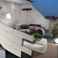 Flex 248x770x5mm revestimiento aislante exterior - interior con ladrillos blancos ultrarrealistas