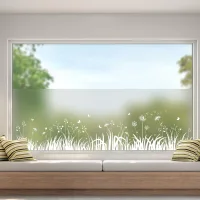 Lámina para ventanas, lámina opaca para privacidad, lámina para vidrio esmerilado, adhesivo electrostático (sin pegamento) 45x200 cm