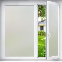 Lámina para ventanas, lámina opaca para mayor privacidad, lámina de vidrio esmerilado, 45x200 cm, blanco esmerilado
