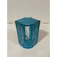 Bloque de vidrio angular redondo a 90º reflejos azul indigo 19/8 | ondulado