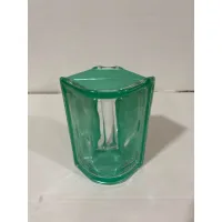 Bloque de vidrio angular redondo a 90º reflejos verde 19/8 | ondulado