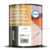 Impermeabilizante antigoteras terrazas con fibras de vidrio en color blanco. capacidad: 0,750 ml
