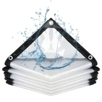 Lona transparente impermeable, 1x5m lona de pvc resistente exterior, lona de protección para muebles de jardín, invernadero, balcón, terraza, aislante