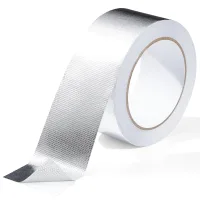 Cinta adhesiva de aluminio de 50 mm x 20 m, cinta plateada para sellado de fontanería - aislante térmico de fibra de vidrio - para tubos y coches