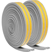Dos rollos de tiras de sellado insonorizantes y reductoras de ruido para puertas y ventanas, cuatro tiras en total, de 12 metros de largo, de color g
