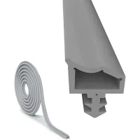 Junta de goma para puerta, 1 m, bloquea el ruido y el polvo, ancho de la ranura 4 mm, profundidad de la ranura 7 mm, curvatura de la ranura 12 mm (gr