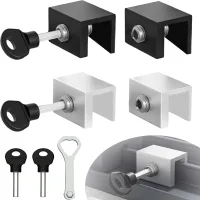 Juego de cerraduras para puertas correderas de 4 piezas, cerradura ajustable para puertas correderas, tope ajustable para cerraduras de puertas y vent