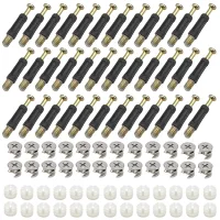 50 piezas conectores de muebles excéntricos, accesorios de conexión para paneles de armarios de muebles, excéntrico y tornillo de fijación