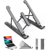 Soporte para ordenador portátil, soporte ajustable en 6 niveles, soporte de silicona antideslizante.