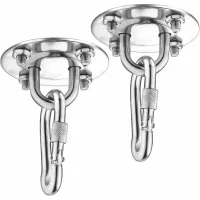 Juego de 2 ganchos de techo de alta resistencia, con capacidad para 450 kg, de acero inoxidable para hamacas, con rotación de 180°, aptos para estruct