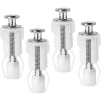 Tornillos de fijación para asiento de inodoro, 4 tornillos de expansión, utilizados para fijar el asiento del inodoro, color blanco.