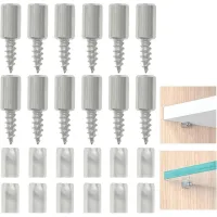 12 tornillos (con manguitos antideslizantes) para fijar el soporte de estantería, soporte de estantería, 7,5 mm de ancho.