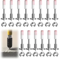 14 clavos para clavadoras + 14 tuercas m8 – clavos redondos de acero para hormigón, mecanismo de disparo silencioso.