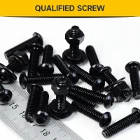30 tornillos de cabeza plana m6 x 16, en acero inoxidable, totalmente roscados, acabado anodizado negro, con llave allen.