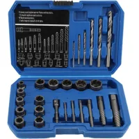 Un kit de herramientas que contiene 26 extractores de tornillos y tuercas antirrobo, adecuados para extraer pernos, tuercas y tornillos rotos.