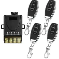 Interruptor de control remoto inalámbrico de 433 mhz, ca 220 v 230 v, receptor de relé de 30 a y 4 transmisores, control por radio para luces, bombas