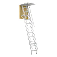 Alttai escalera escamoteable de techo 3,0 m – 60x90x300 cm – acero zincado galvanizado, robusta y segura, apta para uso doméstico o profesional