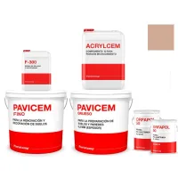 Kit microcemento 8 m2 bicomponente - paredes y suelos cerámica o mortero - poliuretano brillo-piedra paris