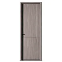 Puerta interior wonly gris lineal 62,5x203 cm con marco | puerta abatible moderna maciza acústica