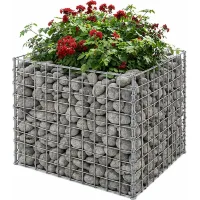 Jardinera gavión metálica galvanizada 50x50x50 cm con bolsa interior 200 kg de capacidad máxima