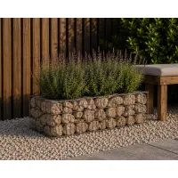 Jardinera gavión metálica galvanizada 100x50x50 cm con bolsa interior 400 kg de capacidad máxima