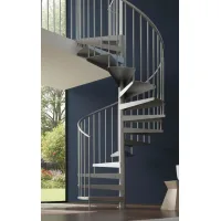 Escalera de caracol interior metálica|altura máx. 251cm|ø140cm|gris plata