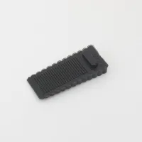 Tope de puerta antideslizante de goma negro, cuña de puerta de silicona, paquete de 5 unidades